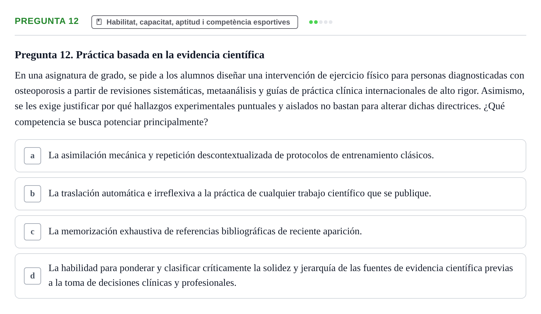 Enunciado: Pregunta 12