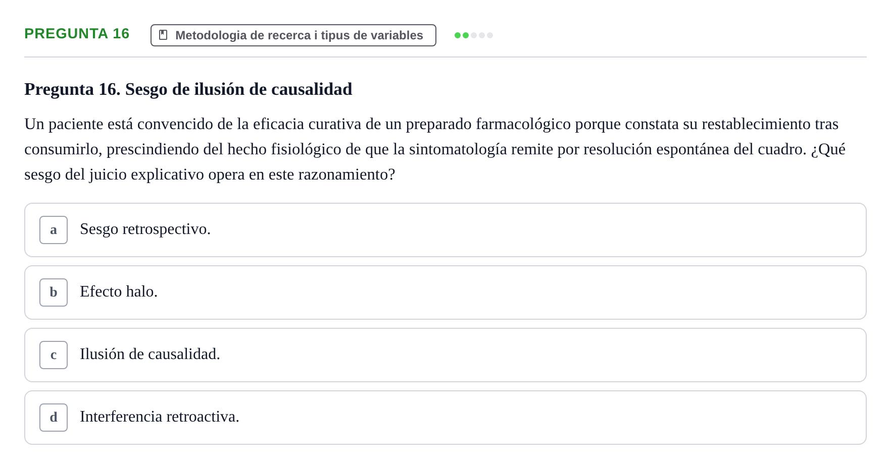 Enunciado: Pregunta 16