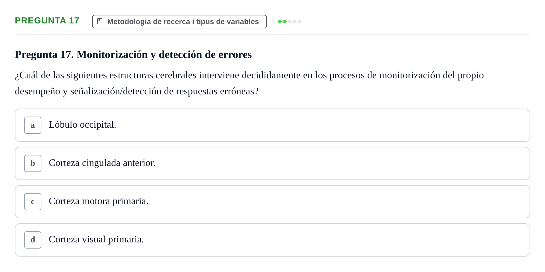 Enunciado: Pregunta 17