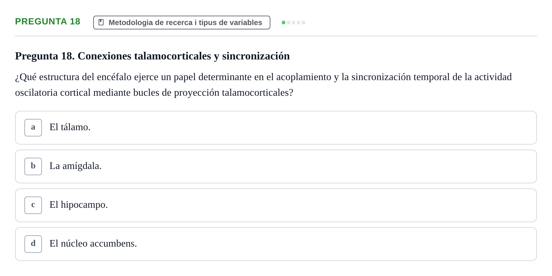 Enunciado: Pregunta 18