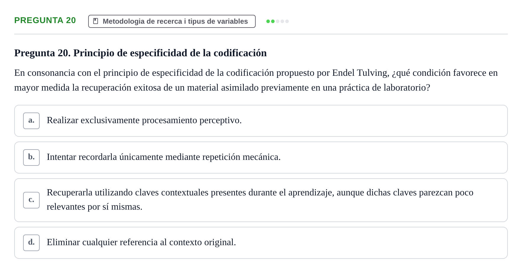 Enunciado: Pregunta 20