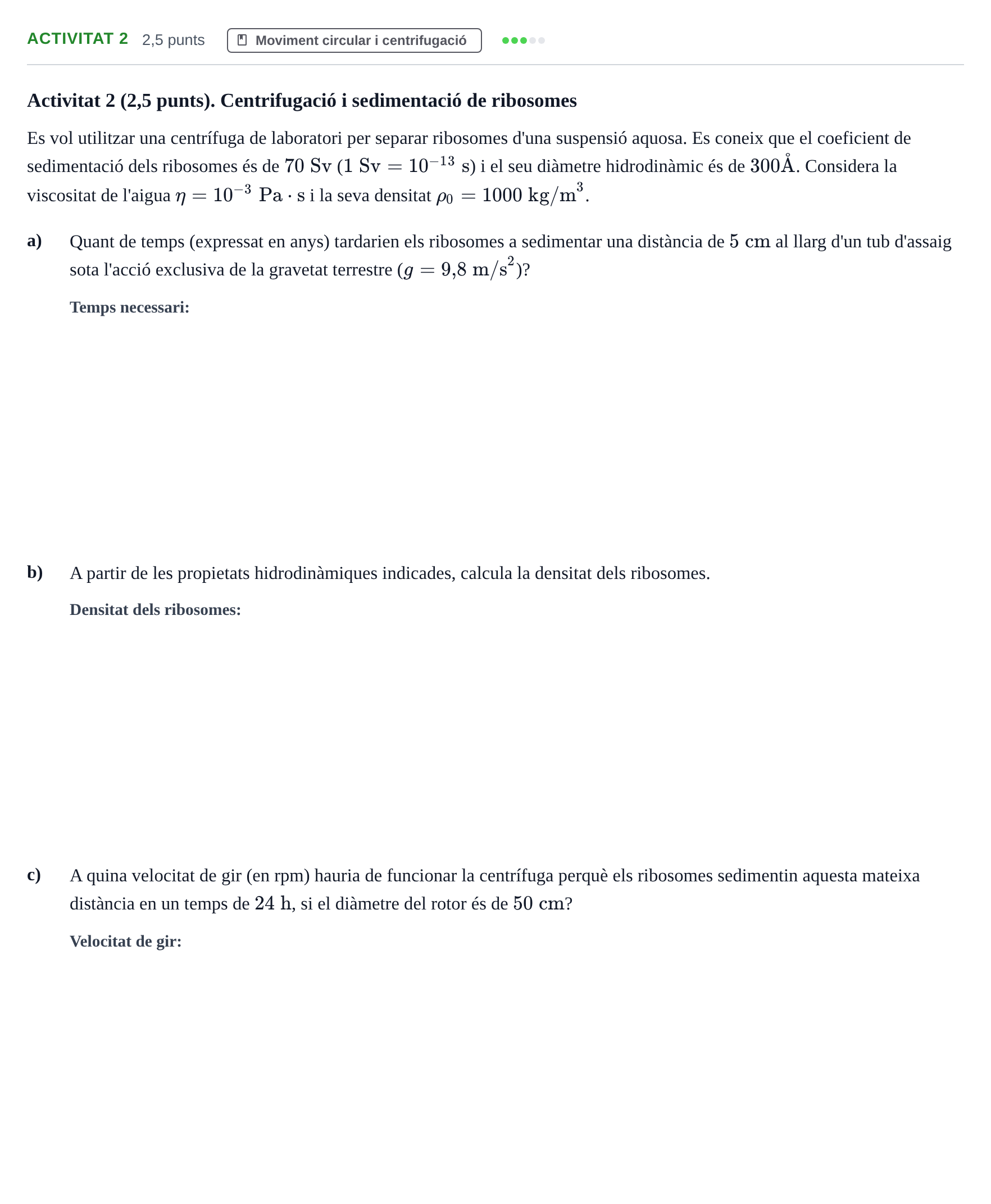 Enunciado: Ejercicio Activitat 2 · Física UAB 2019