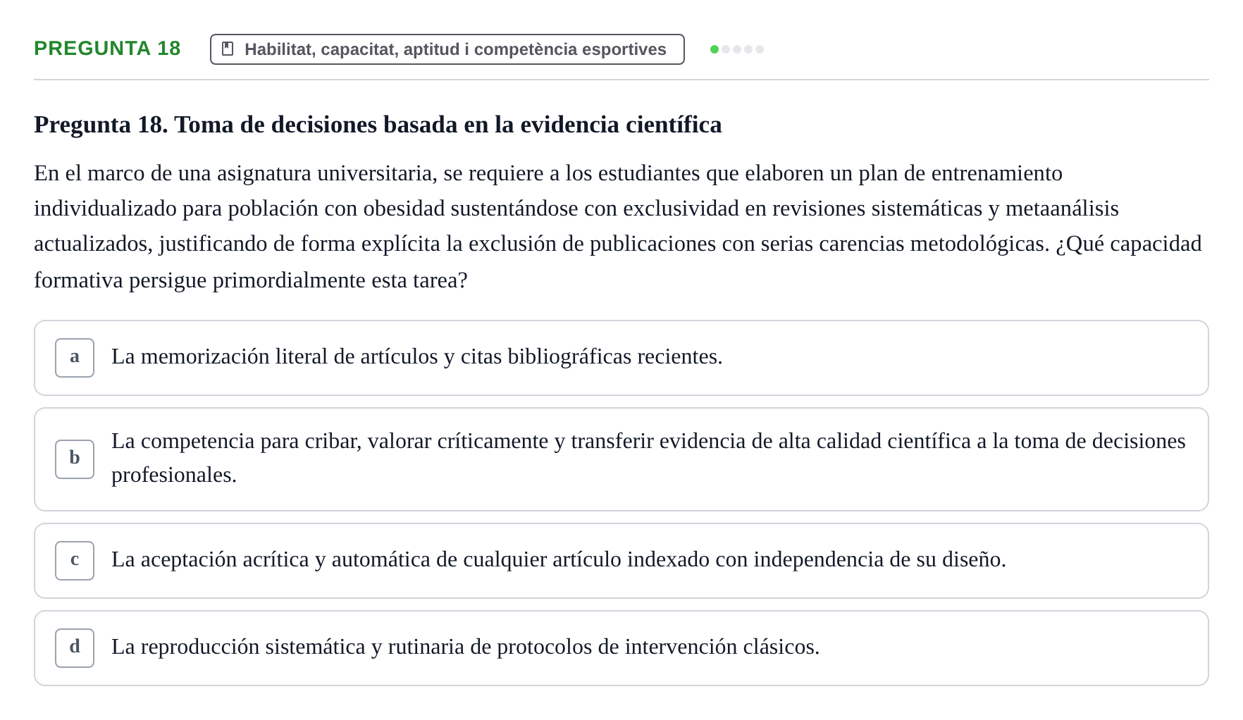 Enunciado: Pregunta 18