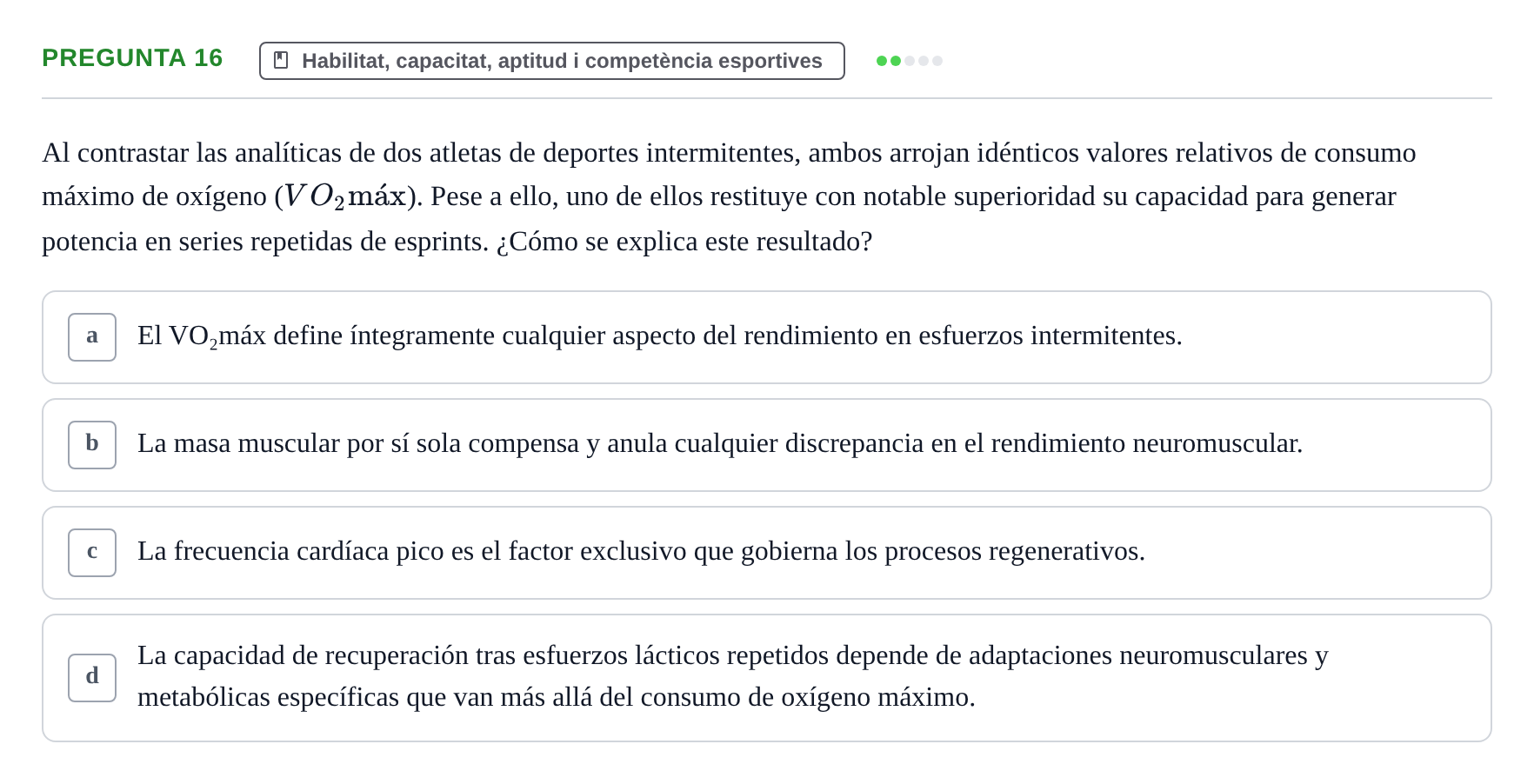 Enunciado: Pregunta 16