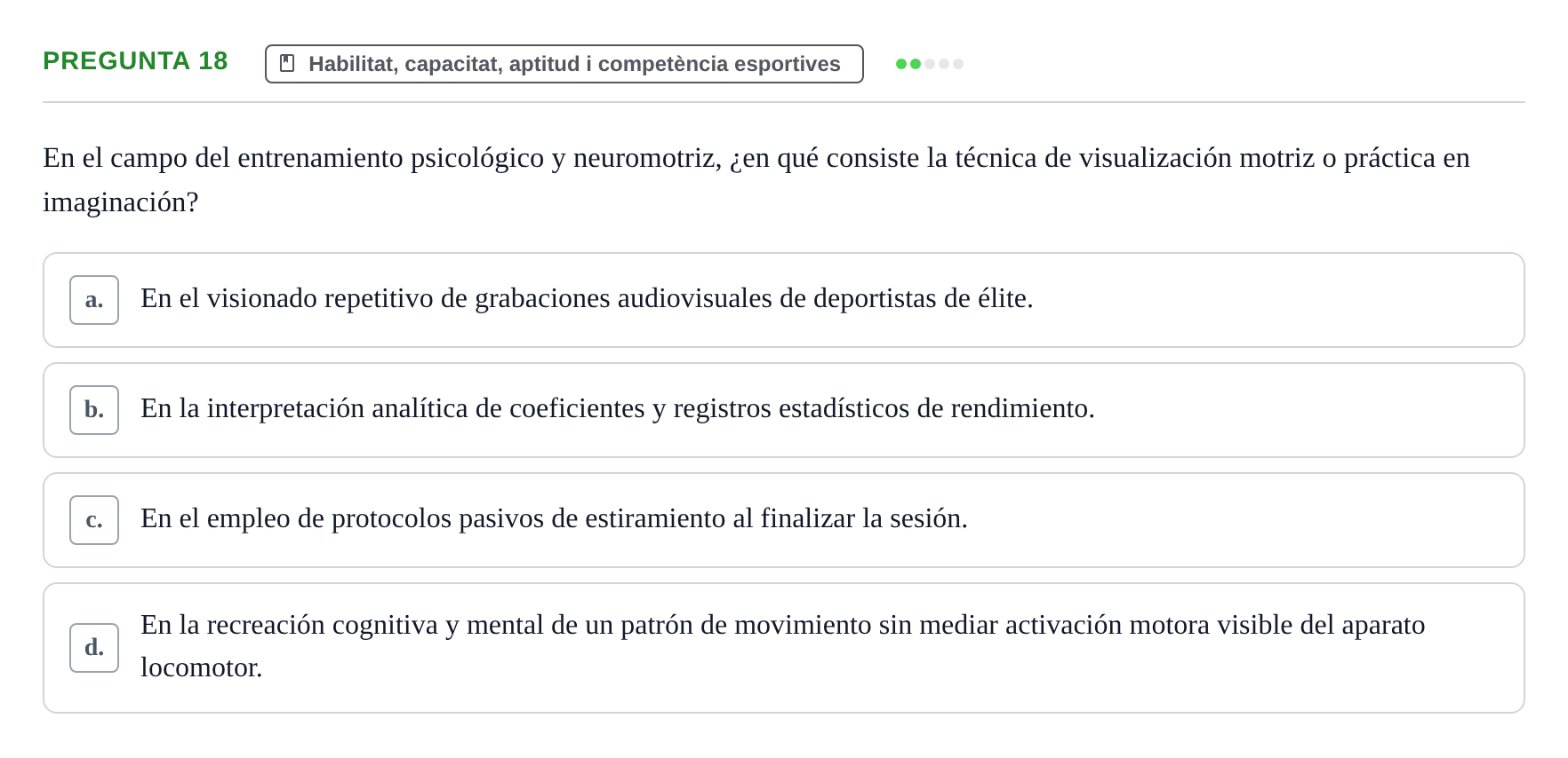Enunciado: Pregunta 18