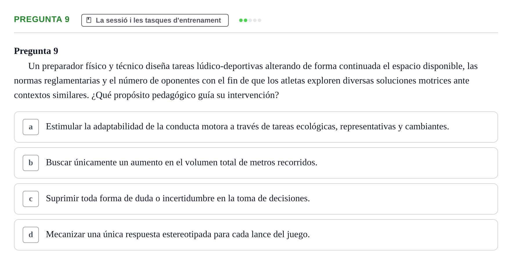 Enunciado: Pregunta 9