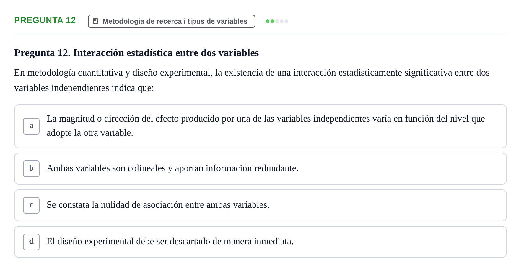 Enunciado: Pregunta 12