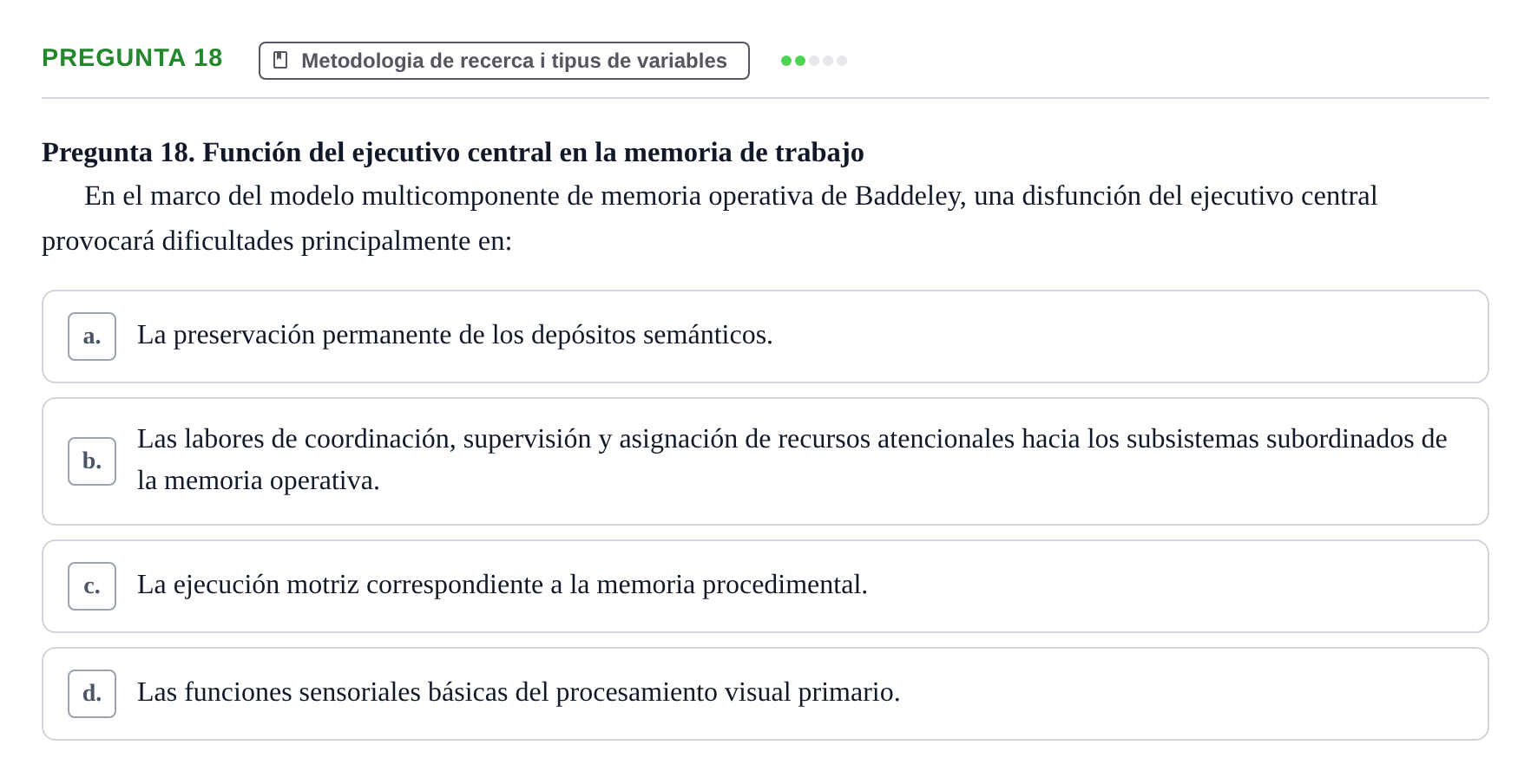 Enunciado: Pregunta 18