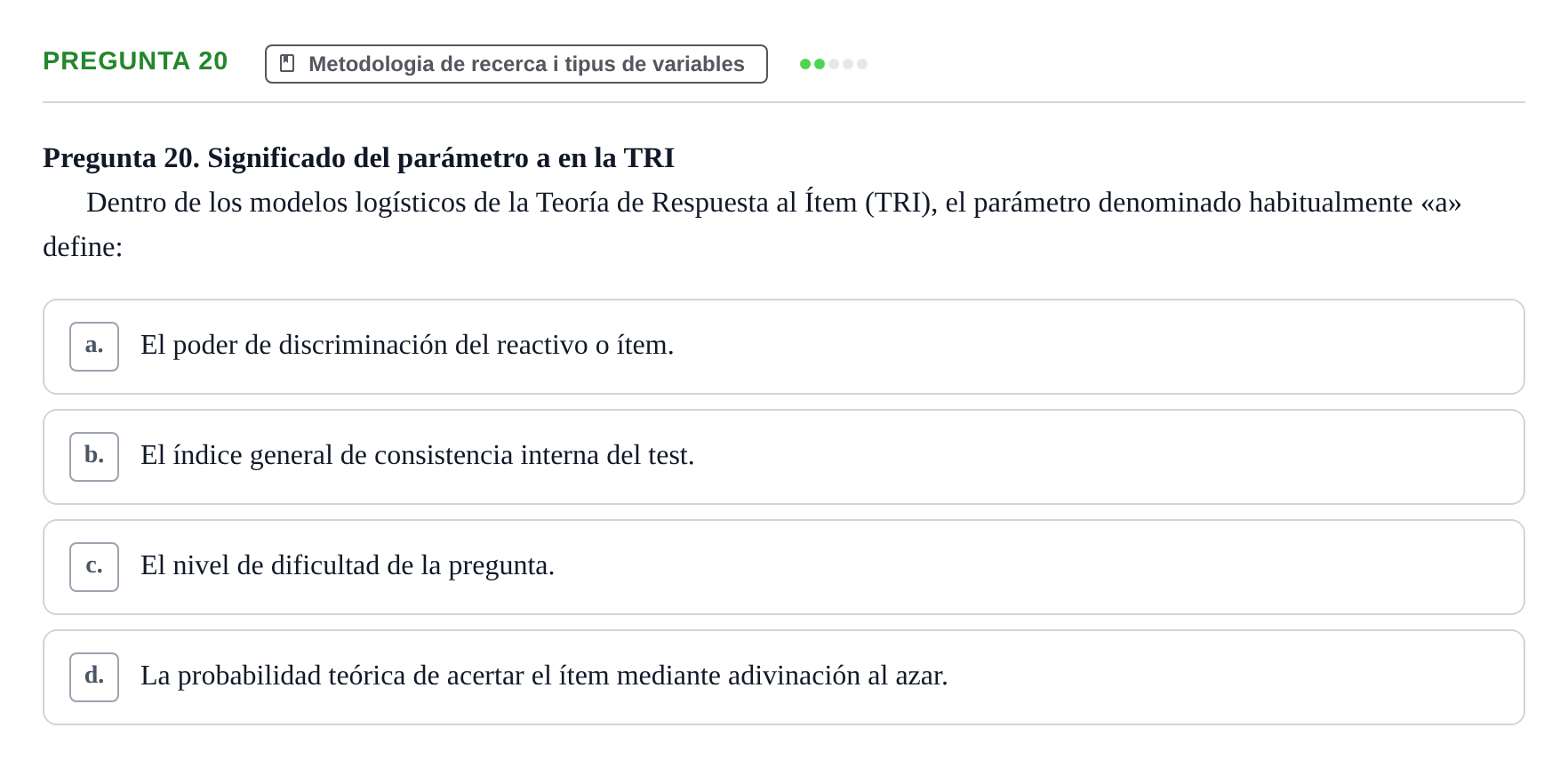 Enunciado: Pregunta 20