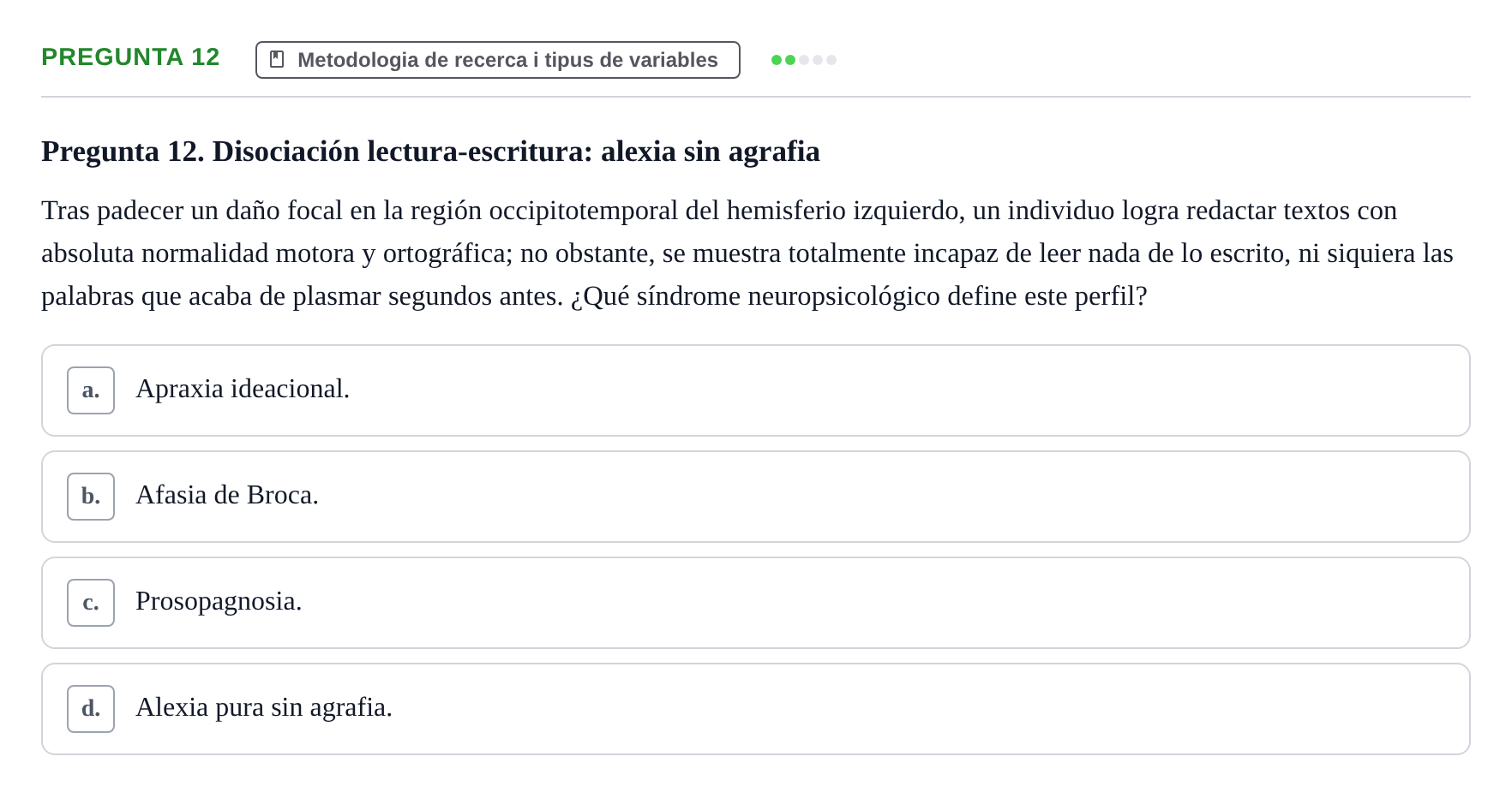 Enunciado: Pregunta 12