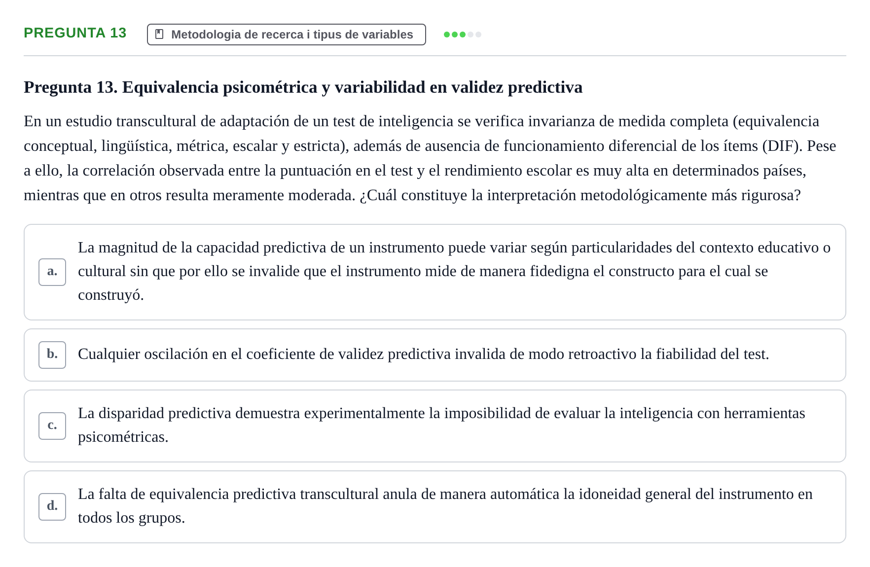 Enunciado: Pregunta 13
