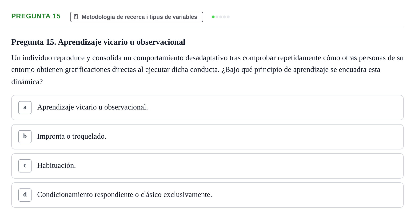 Enunciado: Pregunta 15