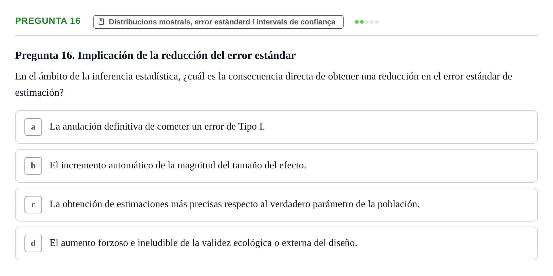 Enunciado: Pregunta 16