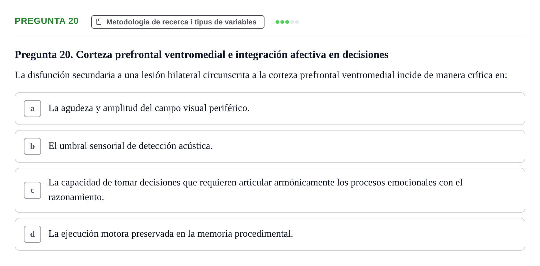 Enunciado: Pregunta 20