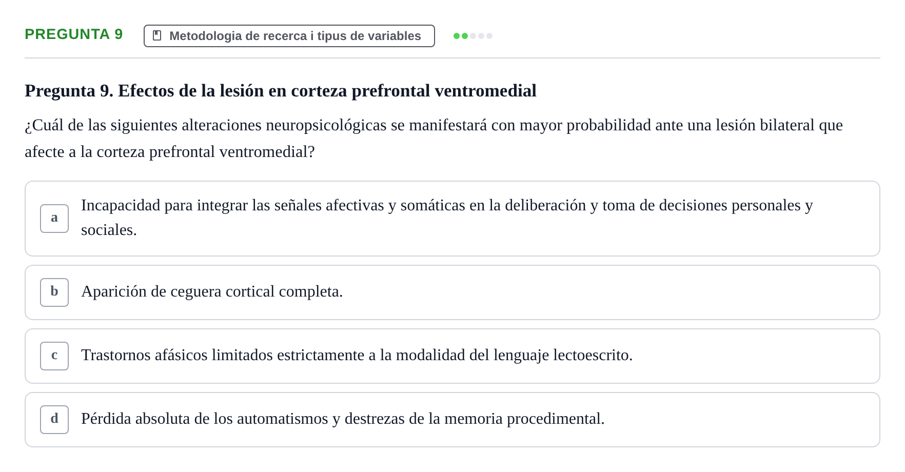 Enunciado: Pregunta 9