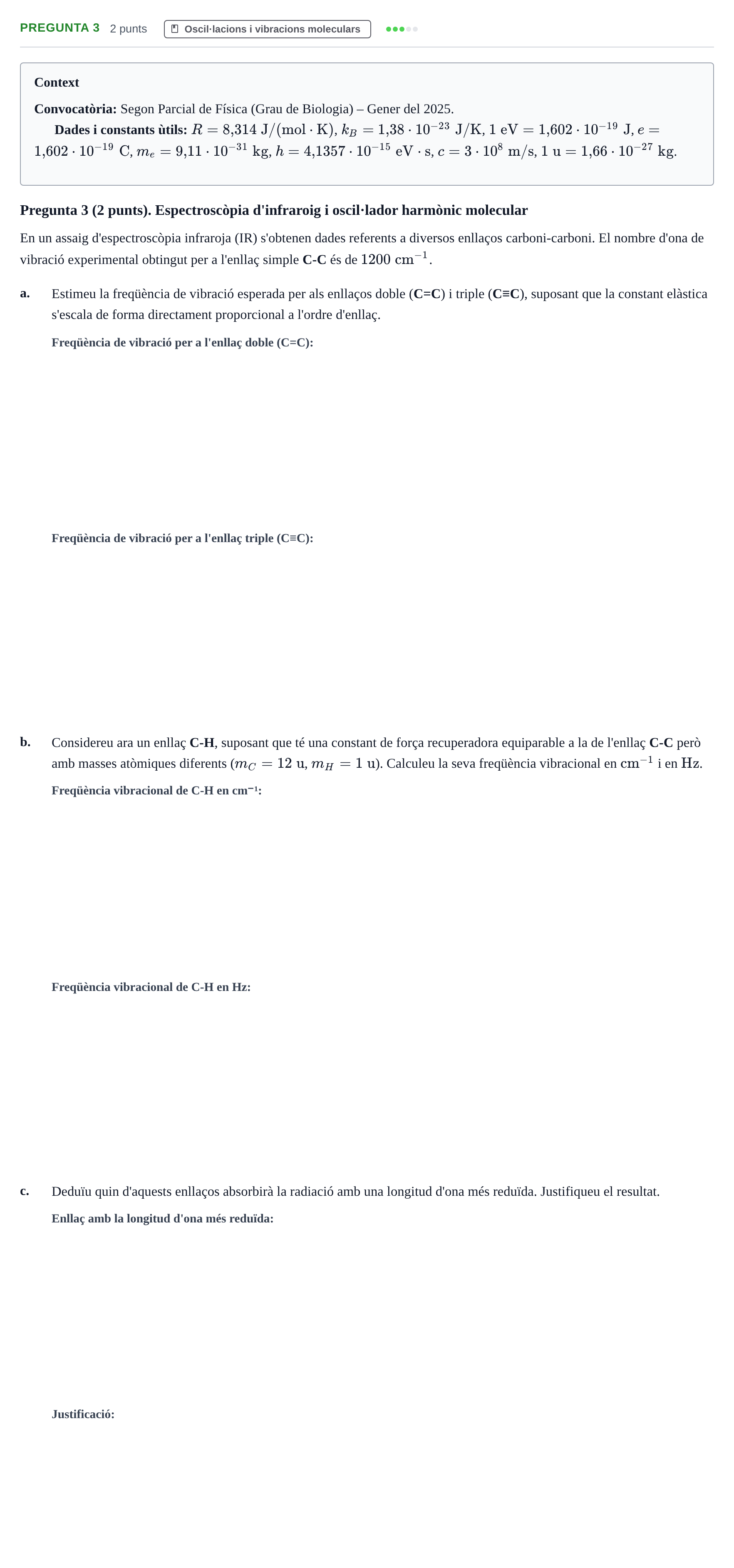 Enunciado: Pregunta 3 · Física UAB 2025
