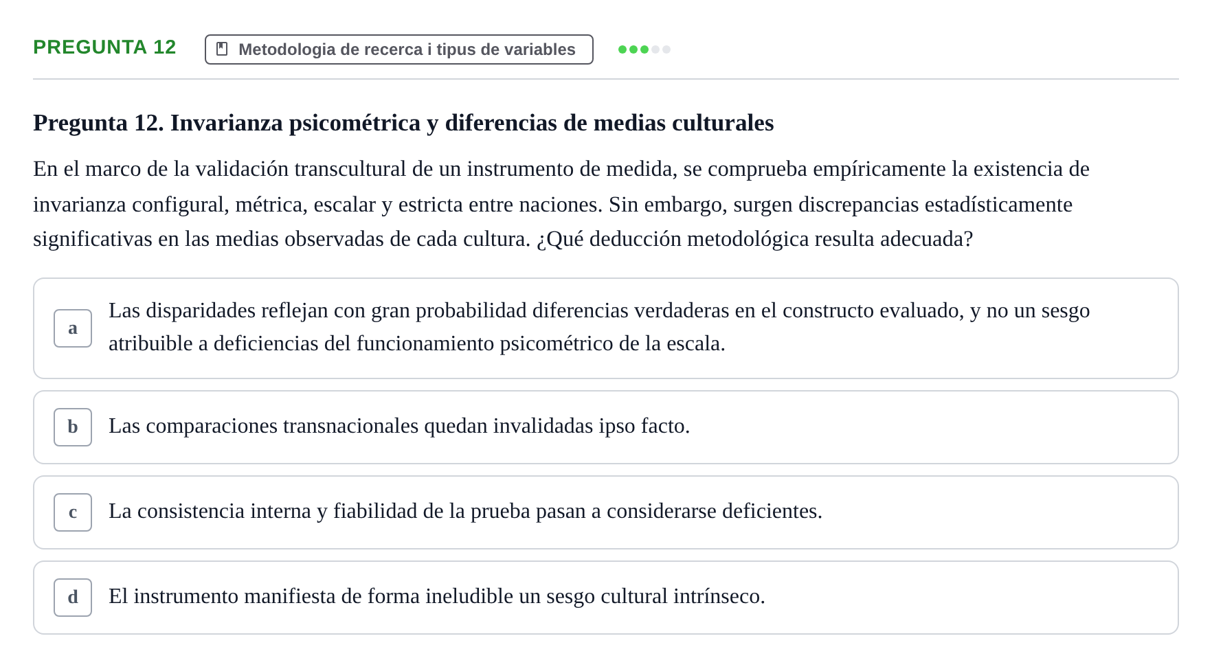 Enunciado: Pregunta 12