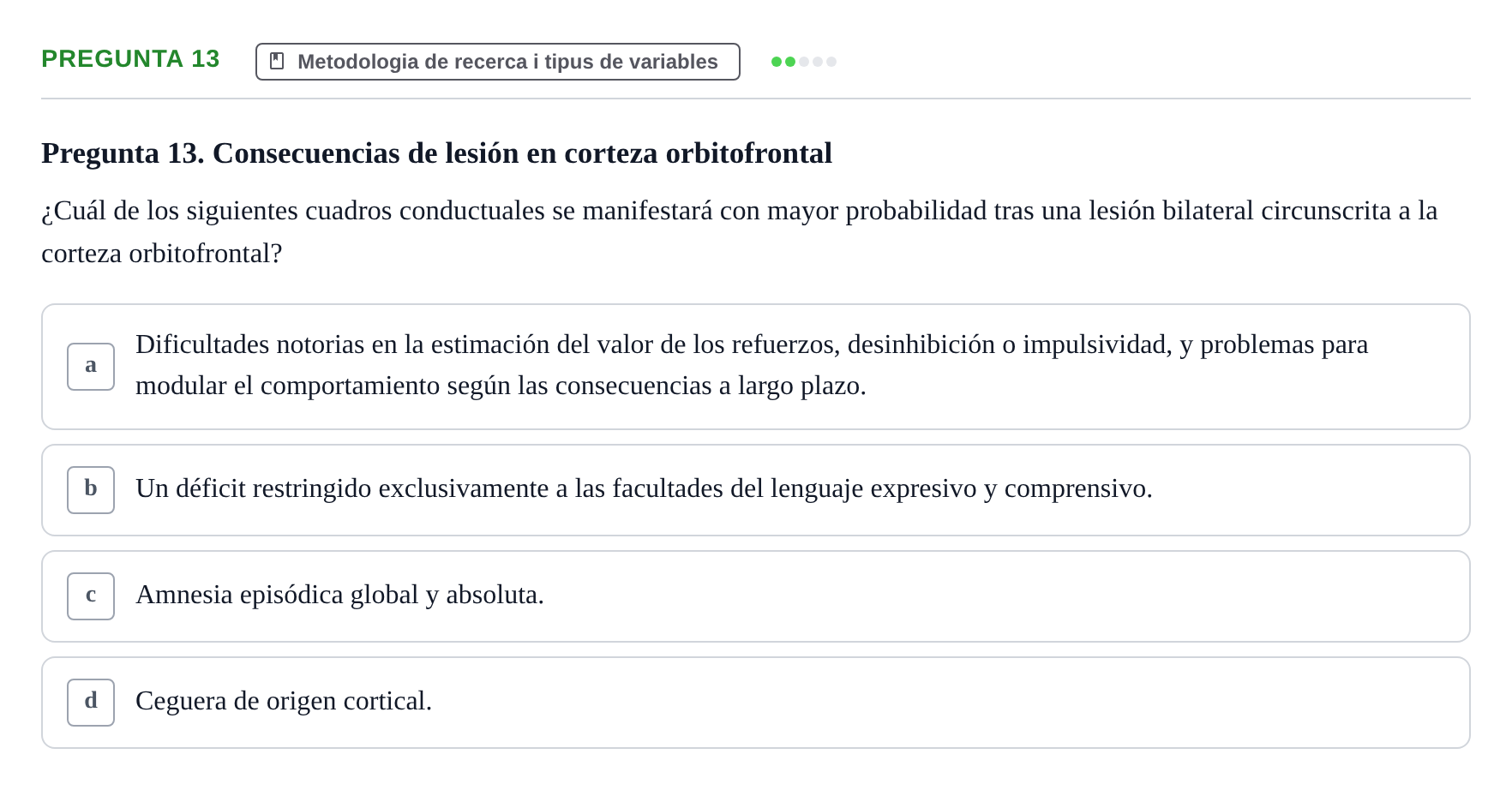 Enunciado: Pregunta 13