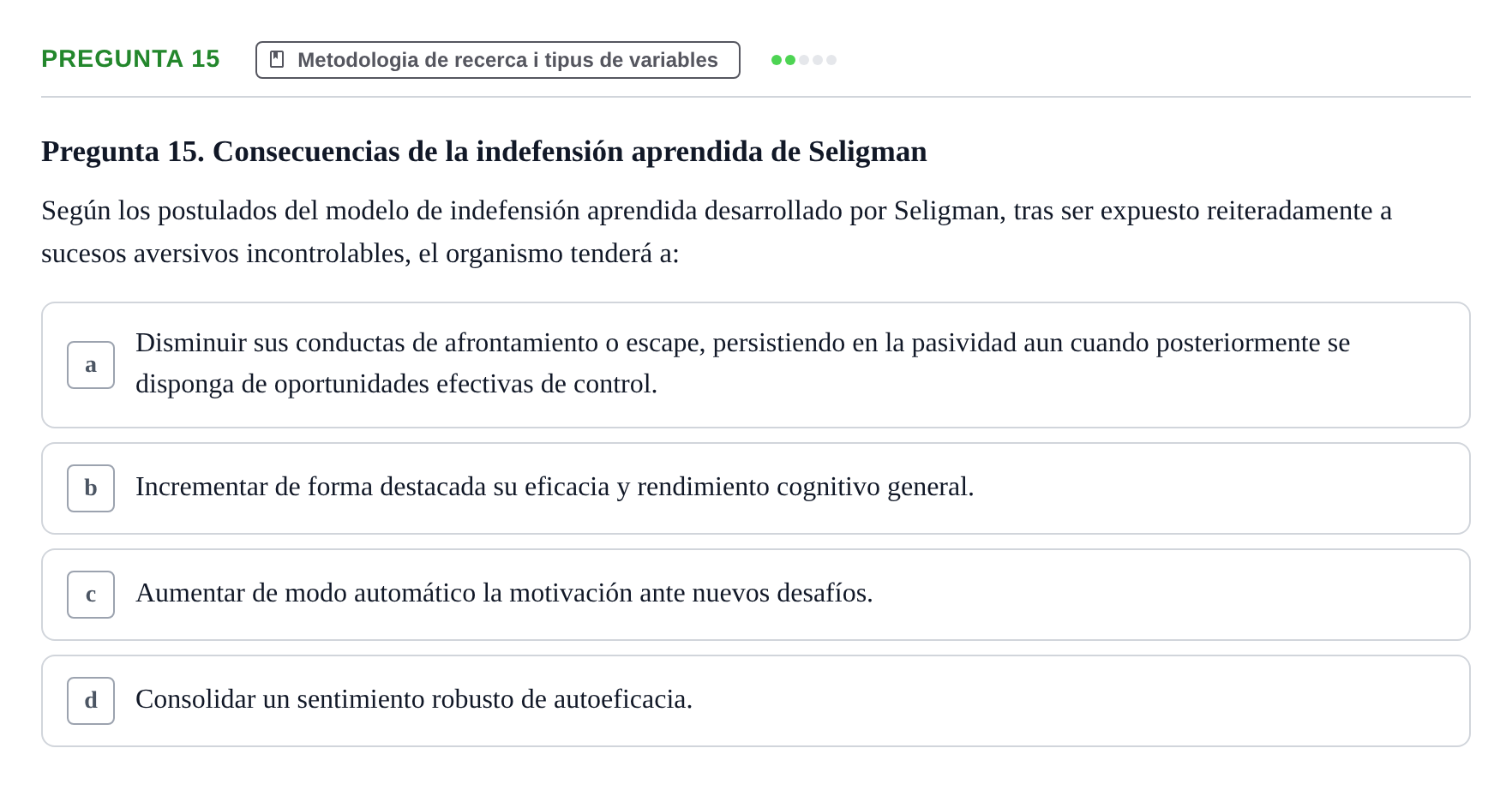 Enunciado: Pregunta 15