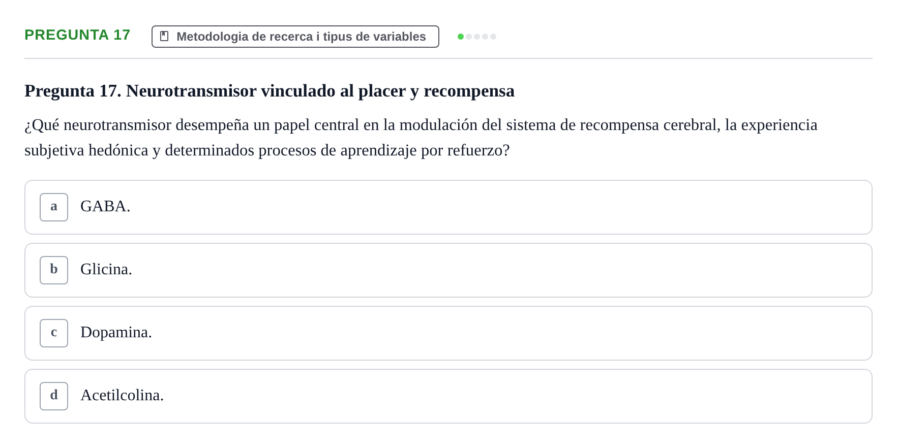 Enunciado: Pregunta 17