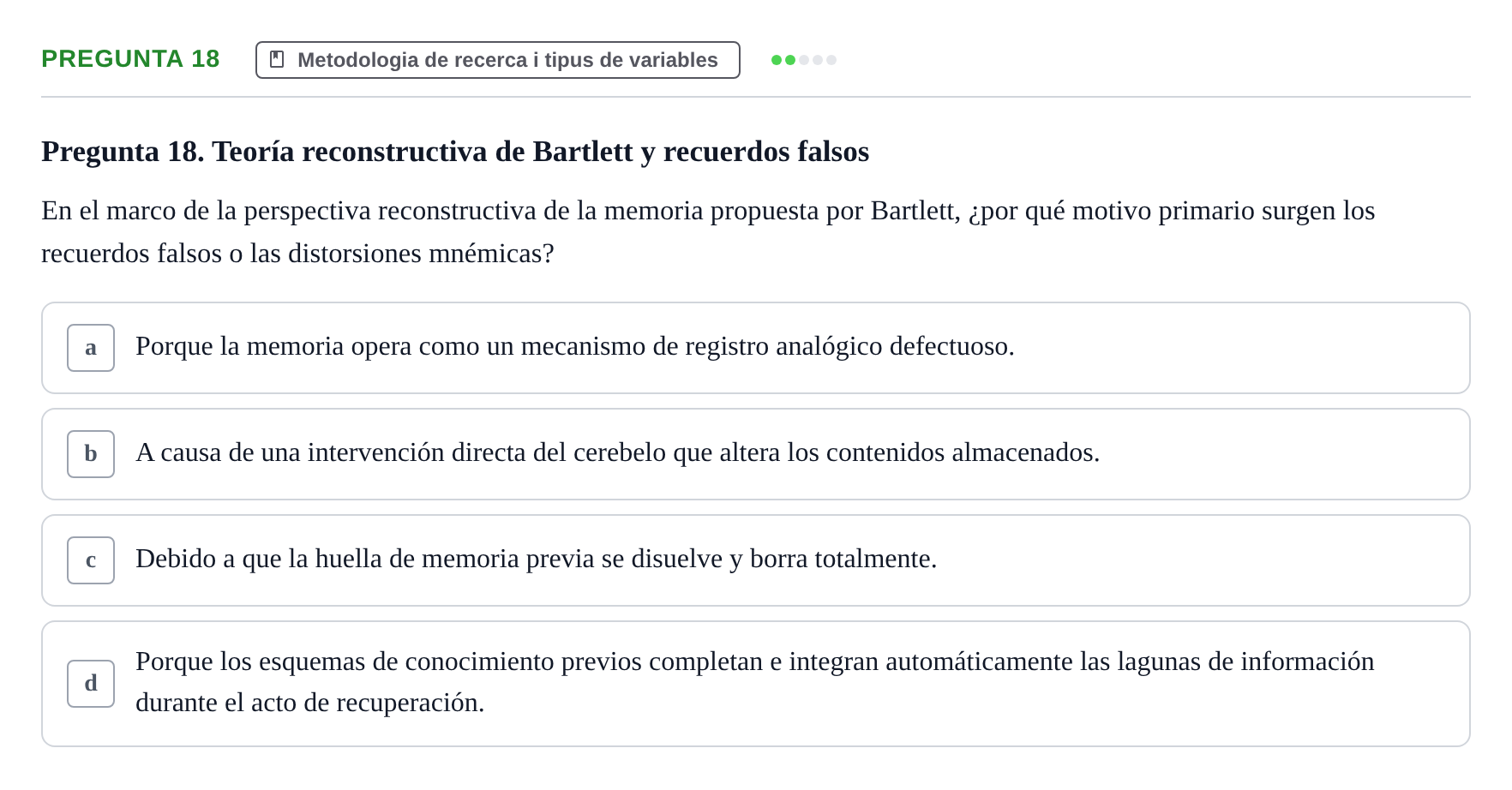 Enunciado: Pregunta 18