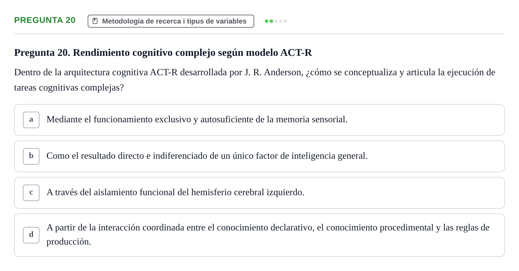 Enunciado: Pregunta 20