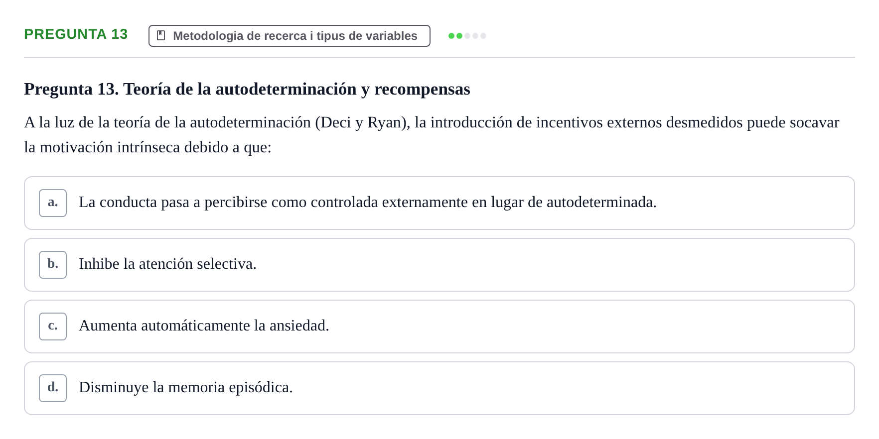 Enunciado: Pregunta 13