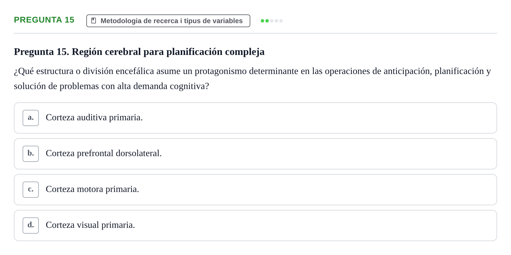 Enunciado: Pregunta 15