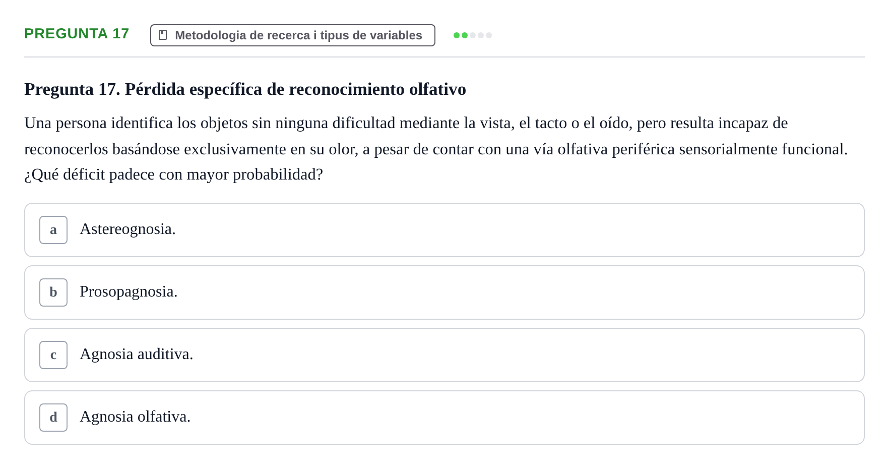 Enunciado: Pregunta 17