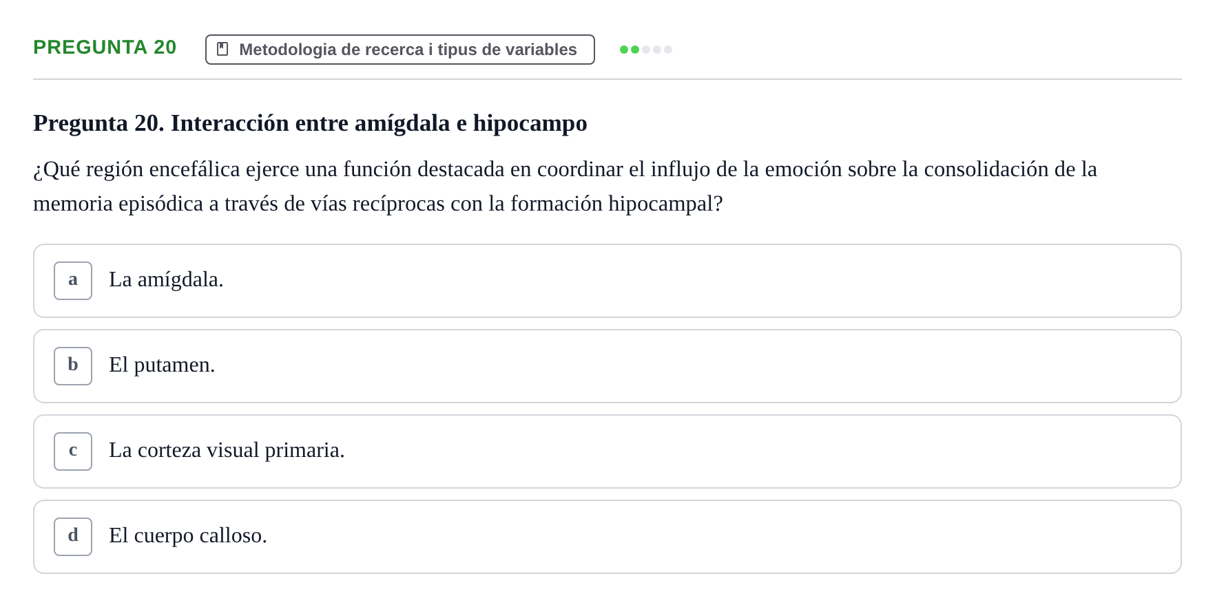Enunciado: Pregunta 20