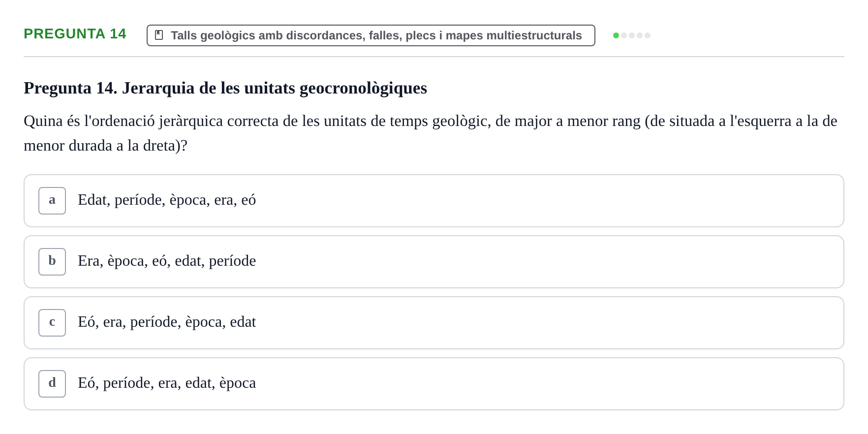 Enunciado: Pregunta 14 · Geología Aplicada UPC 2021