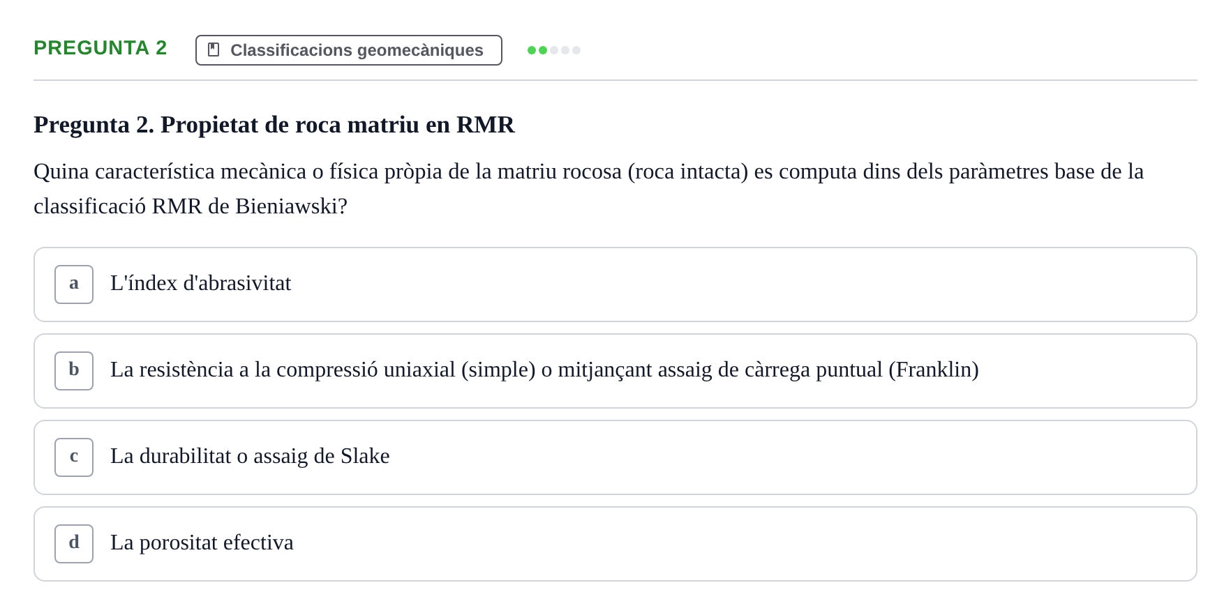Enunciado: Pregunta 2 · Geología Aplicada UPC 2021