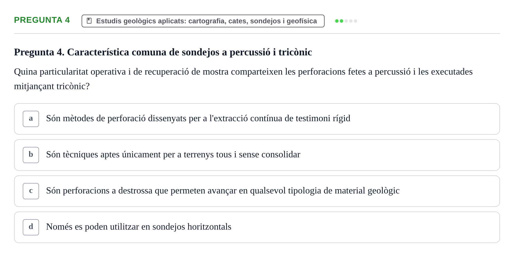 Enunciado: Pregunta 4 · Geología Aplicada UPC 2021