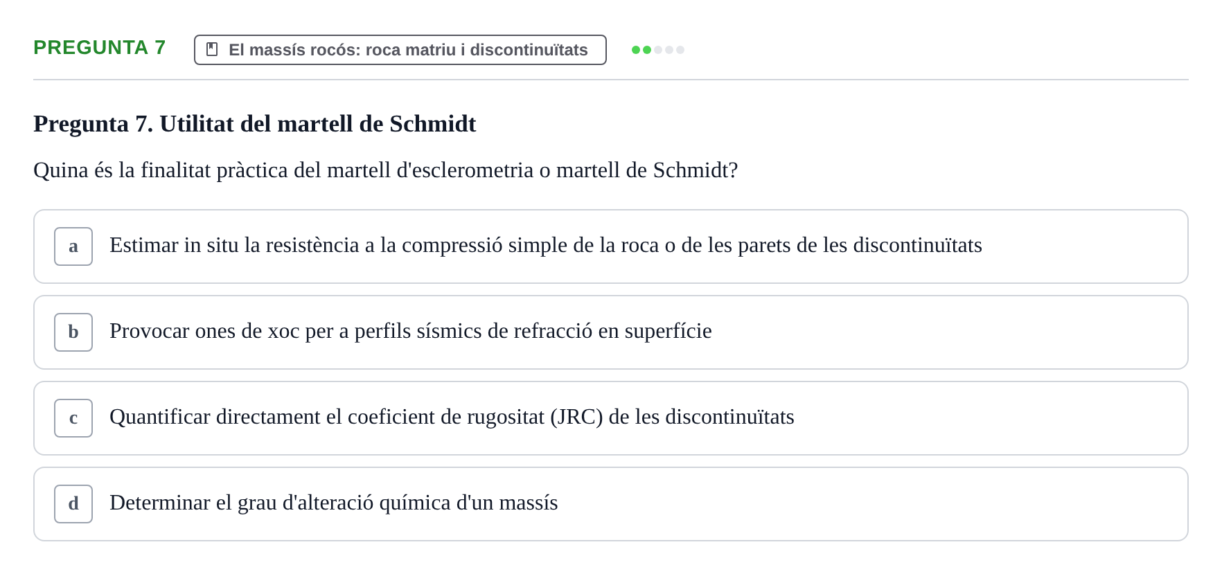 Enunciado: Pregunta 7 · Geología Aplicada UPC 2021
