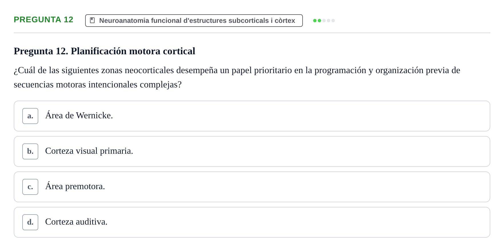 Enunciado: Pregunta 12