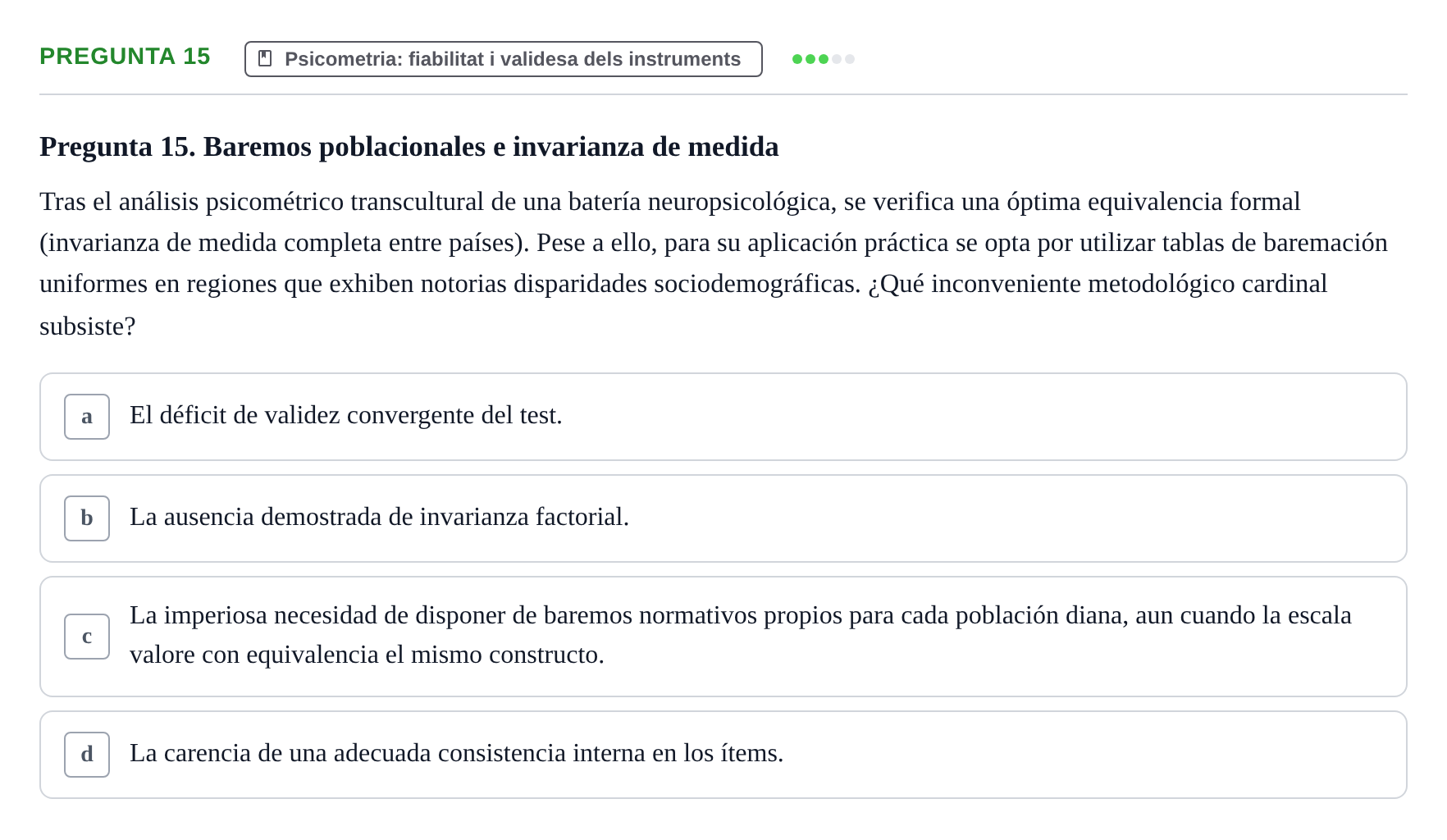 Enunciado: Pregunta 15