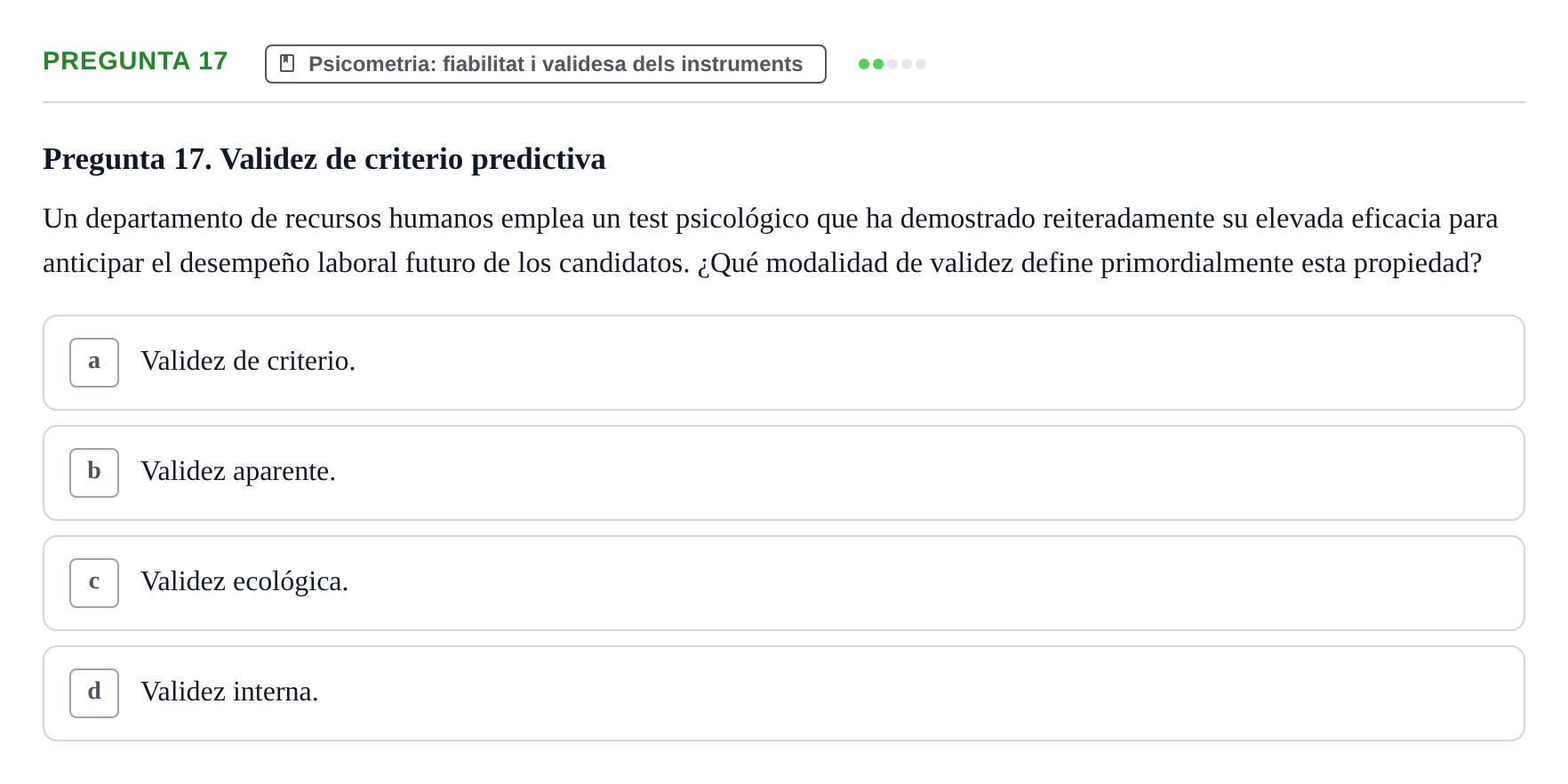 Enunciado: Pregunta 17