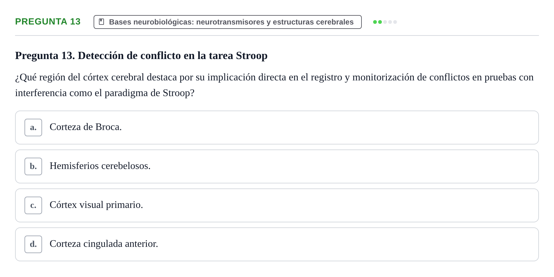 Enunciado: Pregunta 13