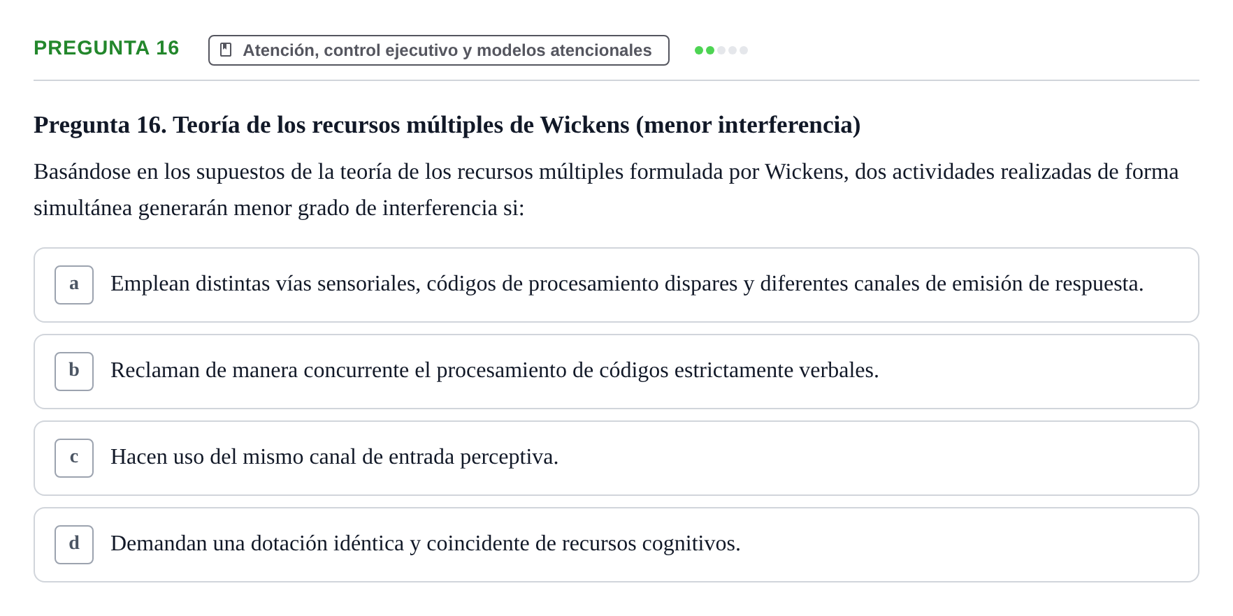 Enunciado: Pregunta 16