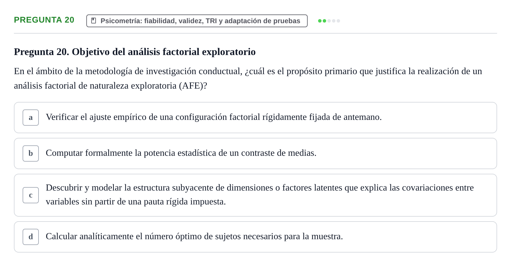 Enunciado: Pregunta 20
