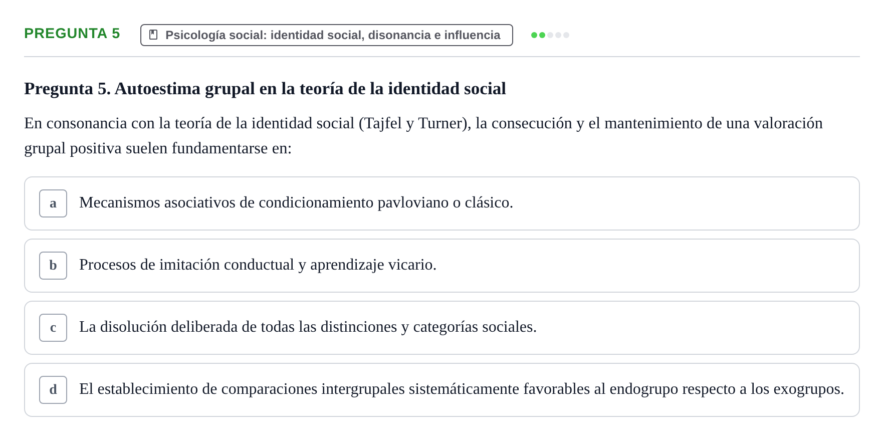 Enunciado: Pregunta 5