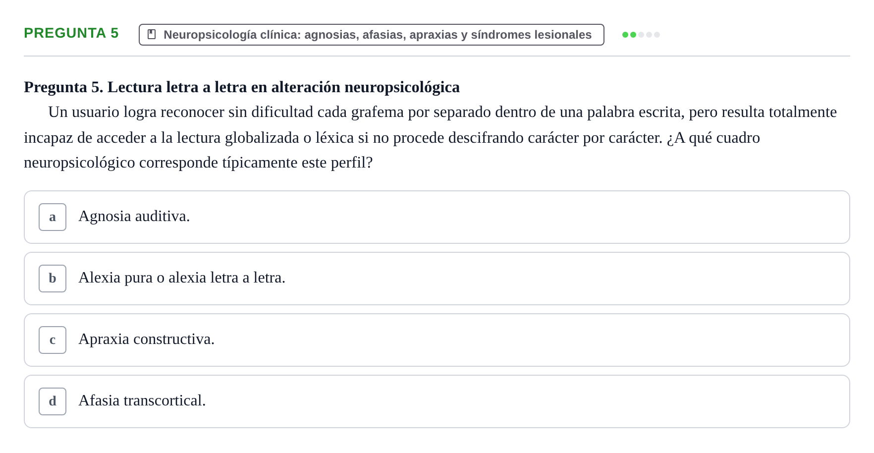 Enunciado: Pregunta 5