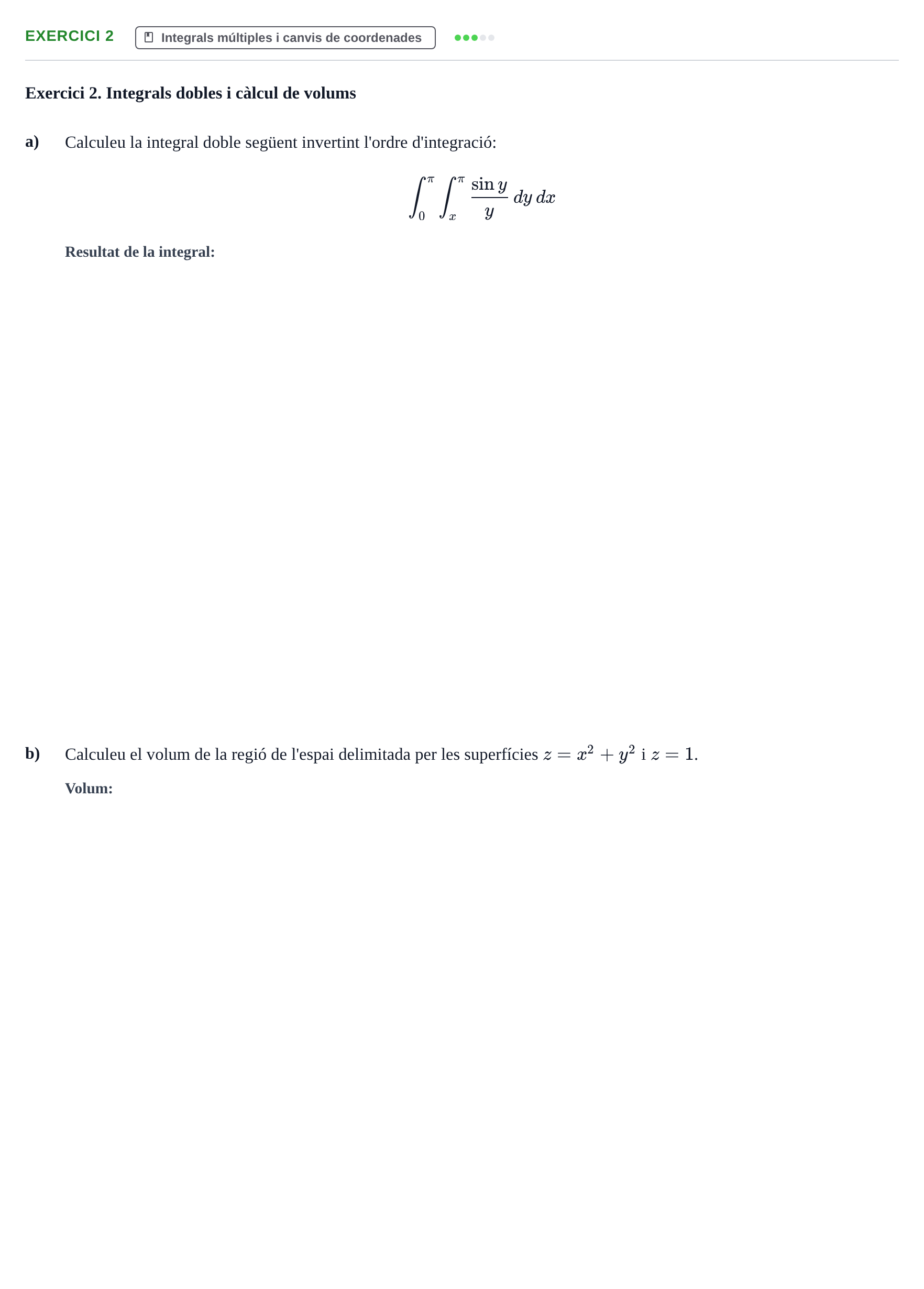 Enunciado: Exercici 2 · Matemàtiques I i II UAB Juny 2014