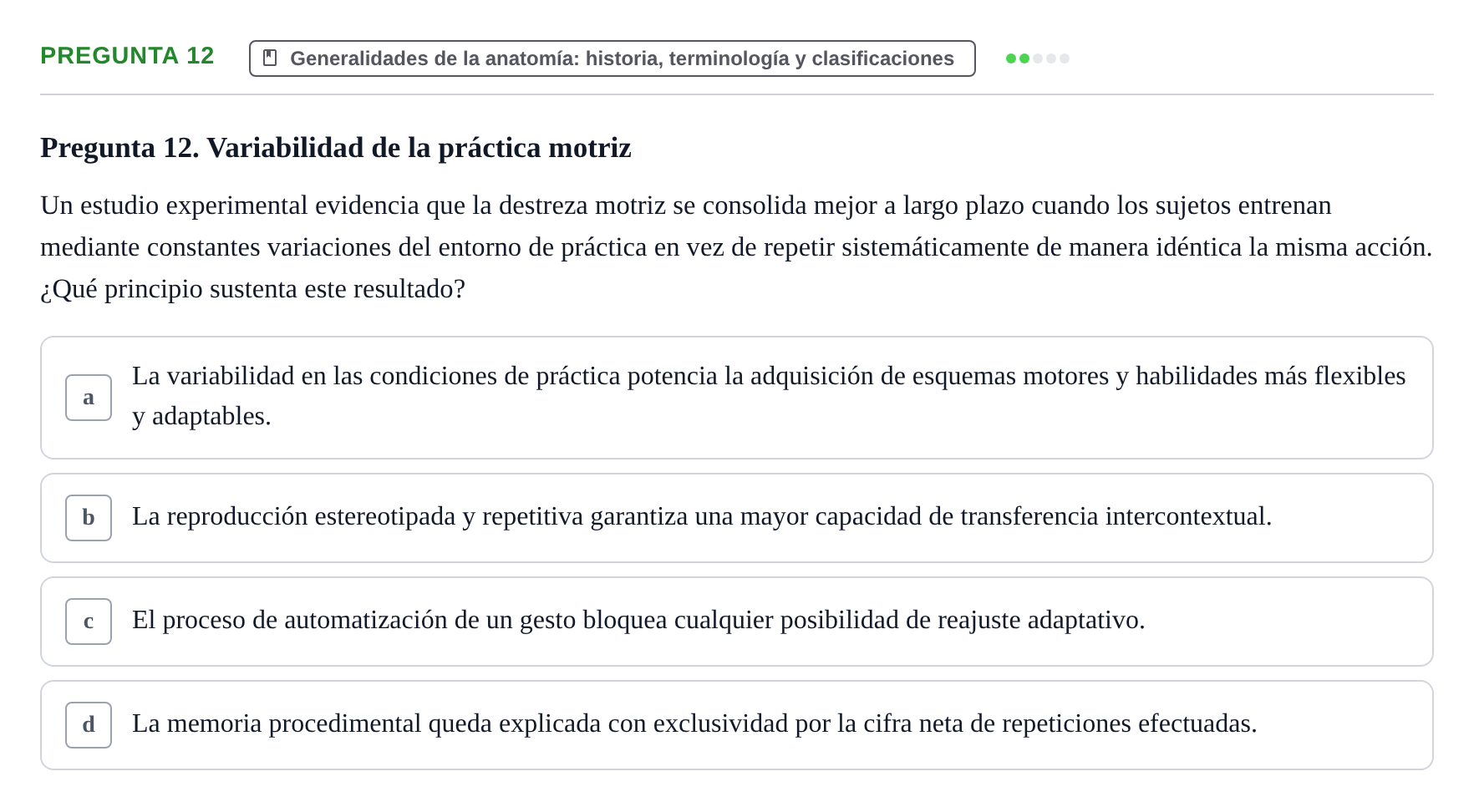Enunciado: Pregunta 12