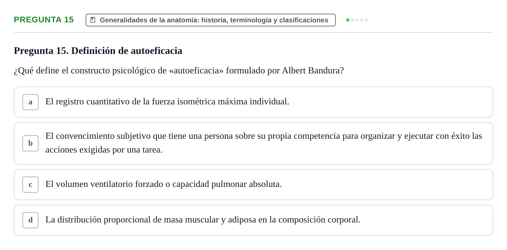 Enunciado: Pregunta 15