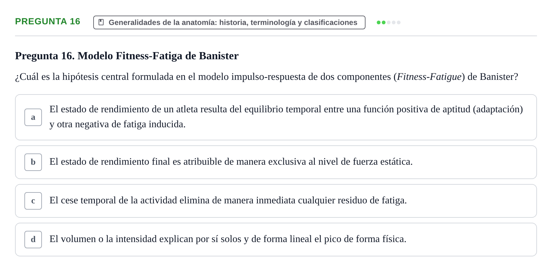 Enunciado: Pregunta 16