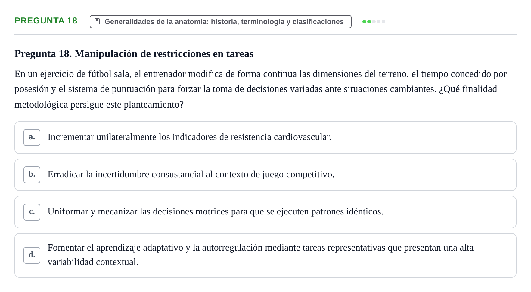 Enunciado: Pregunta 18