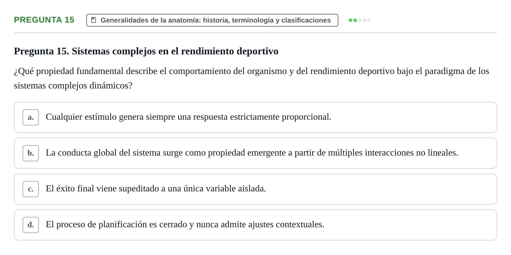 Enunciado: Pregunta 15