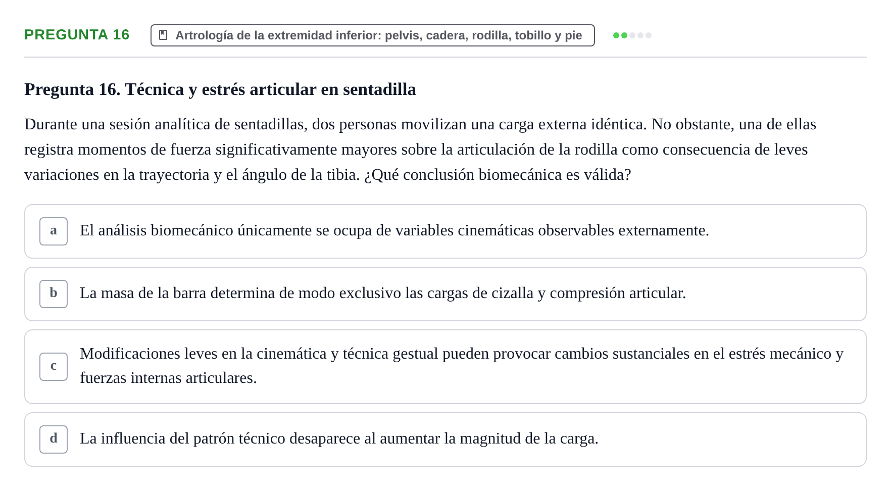 Enunciado: Pregunta 16