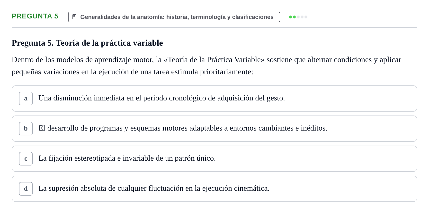 Enunciado: Pregunta 5